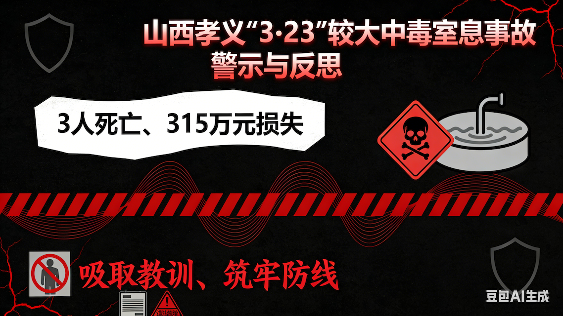 污水处理池发生一起硫化氢中毒事故共造成3人死亡