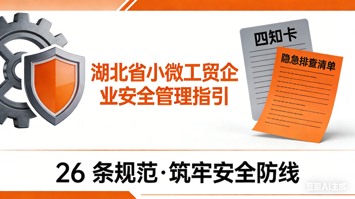 湖北省为小微工贸企业“定制”安全管理指南